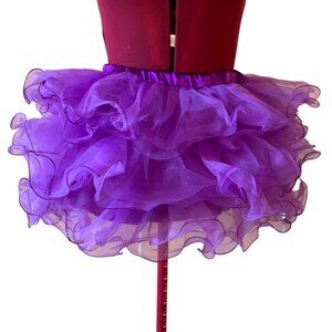 VINTAGE - Purple Multi layered Ruffle Tutu Skirt - XL kids - medium adult